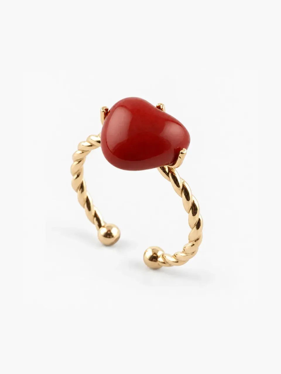 Nach Bijoux bague cœur Chérie Cherry porcelaine