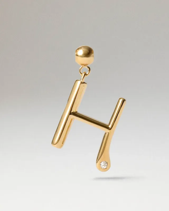 PDPAOLA Initial H charm lettre zirconia doré