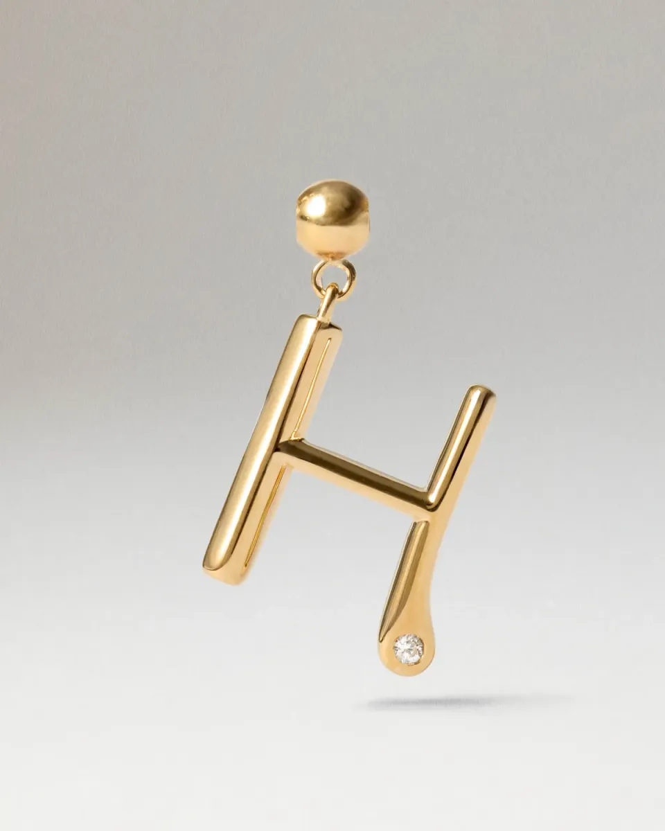PDPAOLA Initial H charm lettre zirconia doré