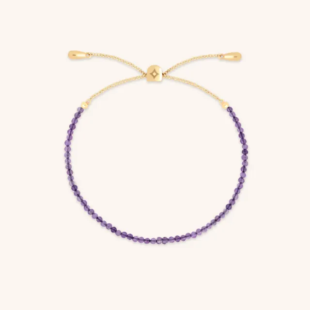 Astrid & Miyu February bracelet perles améthyste or massif