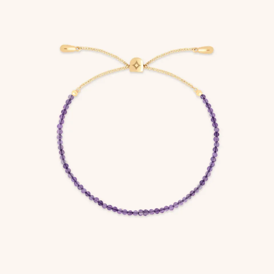 Astrid & Miyu February bracelet perles améthyste or massif