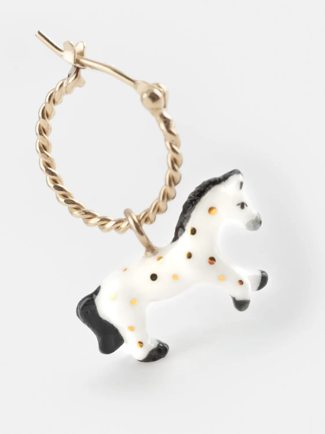 Nach Bijoux cheval blanc mini créole boucle d'oreille unité