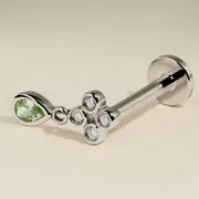 Astrid & Miyu Charm piercing diamant saphir or blanc