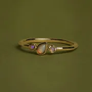 Astrid & Miyu Molten Opal Cluster bague or massif opale