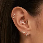 Astrid & Miyu Topaz Marquise piercing or blanc