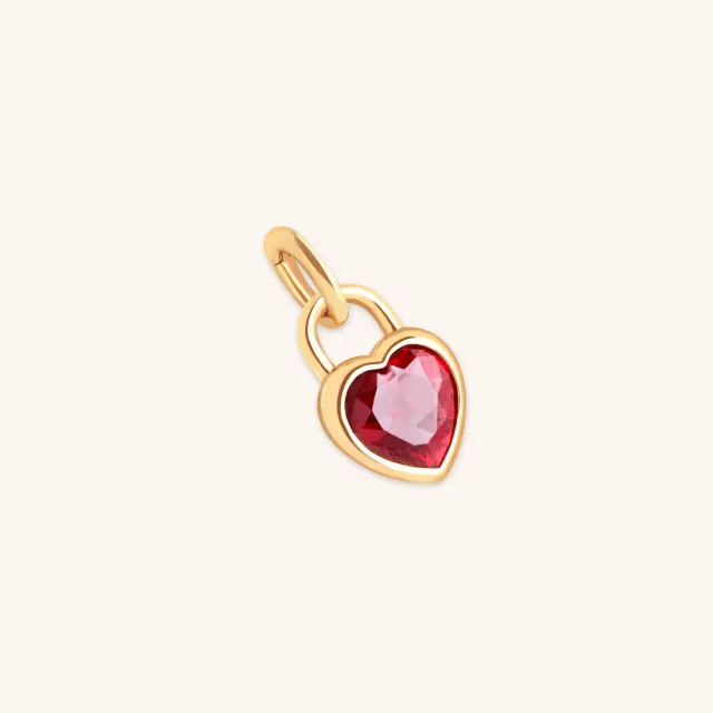 Astrid & Miyu Red Heart charm doré cœur rouge