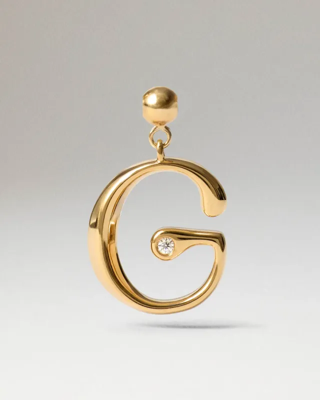 PDPAOLA Initial G charm lettre G or zirconia
