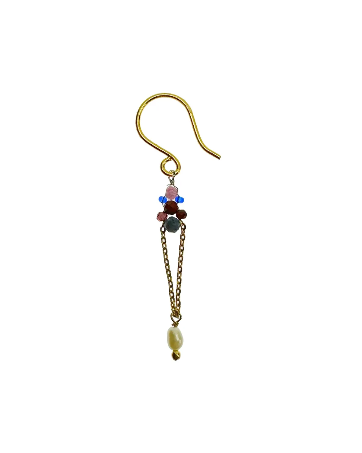Le Fourbi de Capucine N30 boucles d'oreille laiton doré jaspe