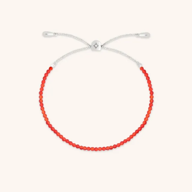 Astrid & Miyu Carnelian July Beaded bracelet or blanc