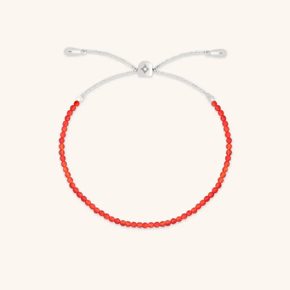 Astrid & Miyu Carnelian July Beaded bracelet or blanc