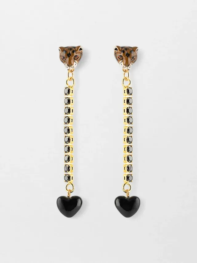 Nach Bijoux Premier amour boucles d'oreilles strass noires