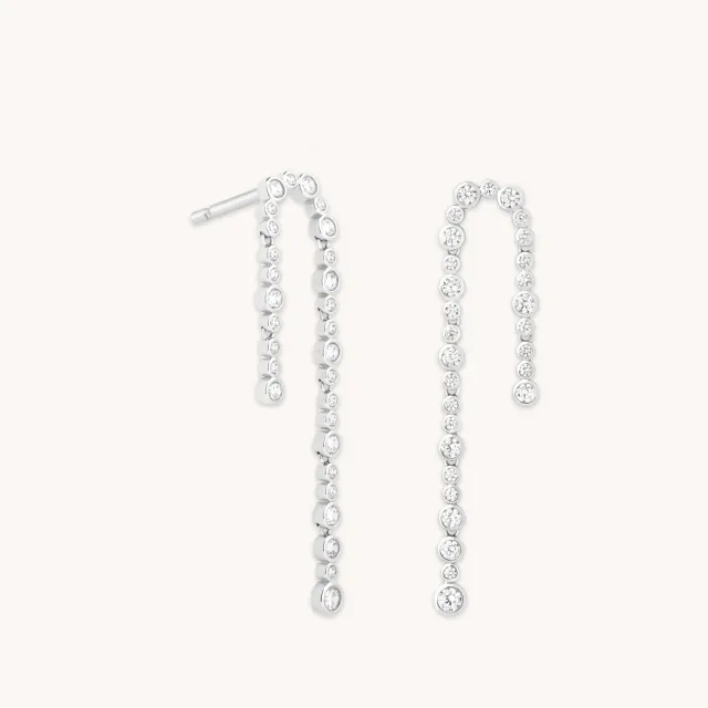 Astrid & Miyu Gleam Crystal boucles pendantes argent