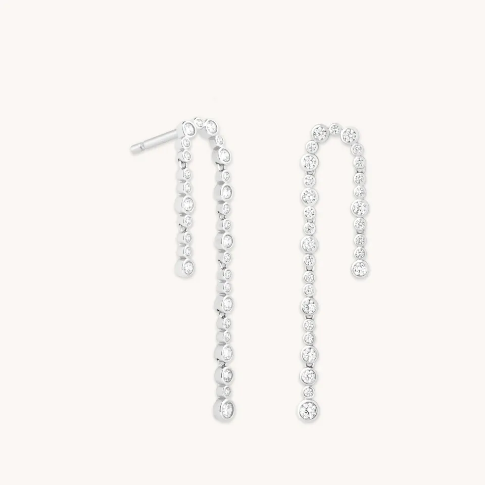 Astrid & Miyu Gleam Crystal boucles pendantes argent
