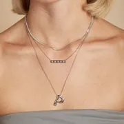 Astrid & Miyu P Initial Bold collier argent initiale