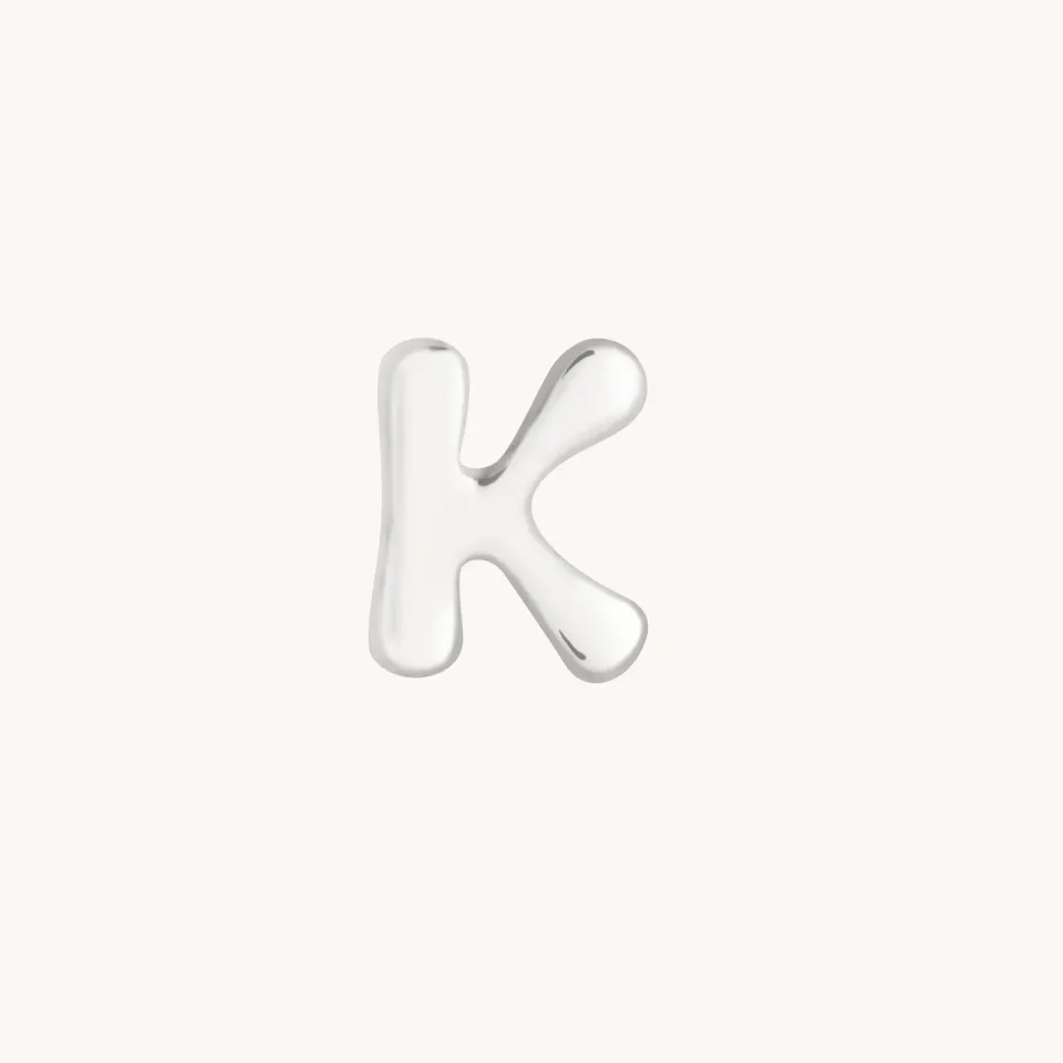 Astrid & Miyu K Initial Click charm or blanc lettre K