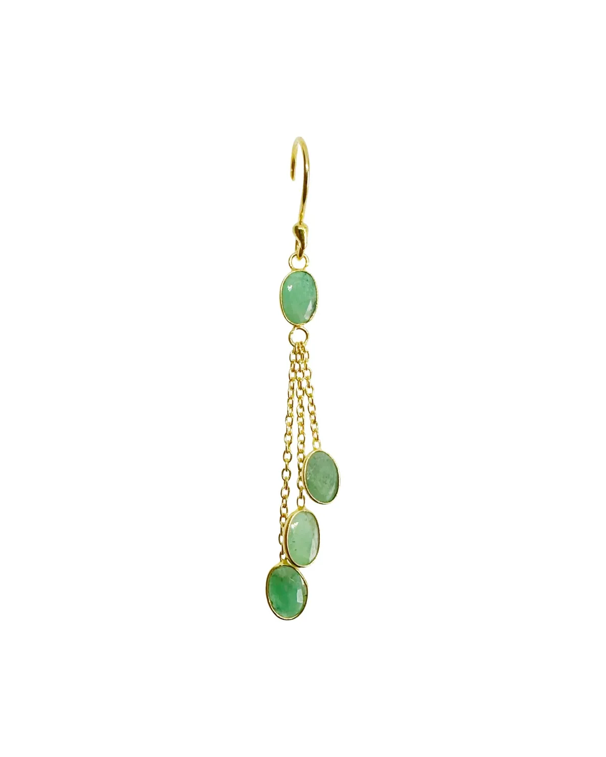 Le Fourbi de Capucine N76 boucles d'oreille émeraude pendantes
