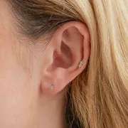 Astrid & Miyu Topaz Gem piercing or blanc massif topaze