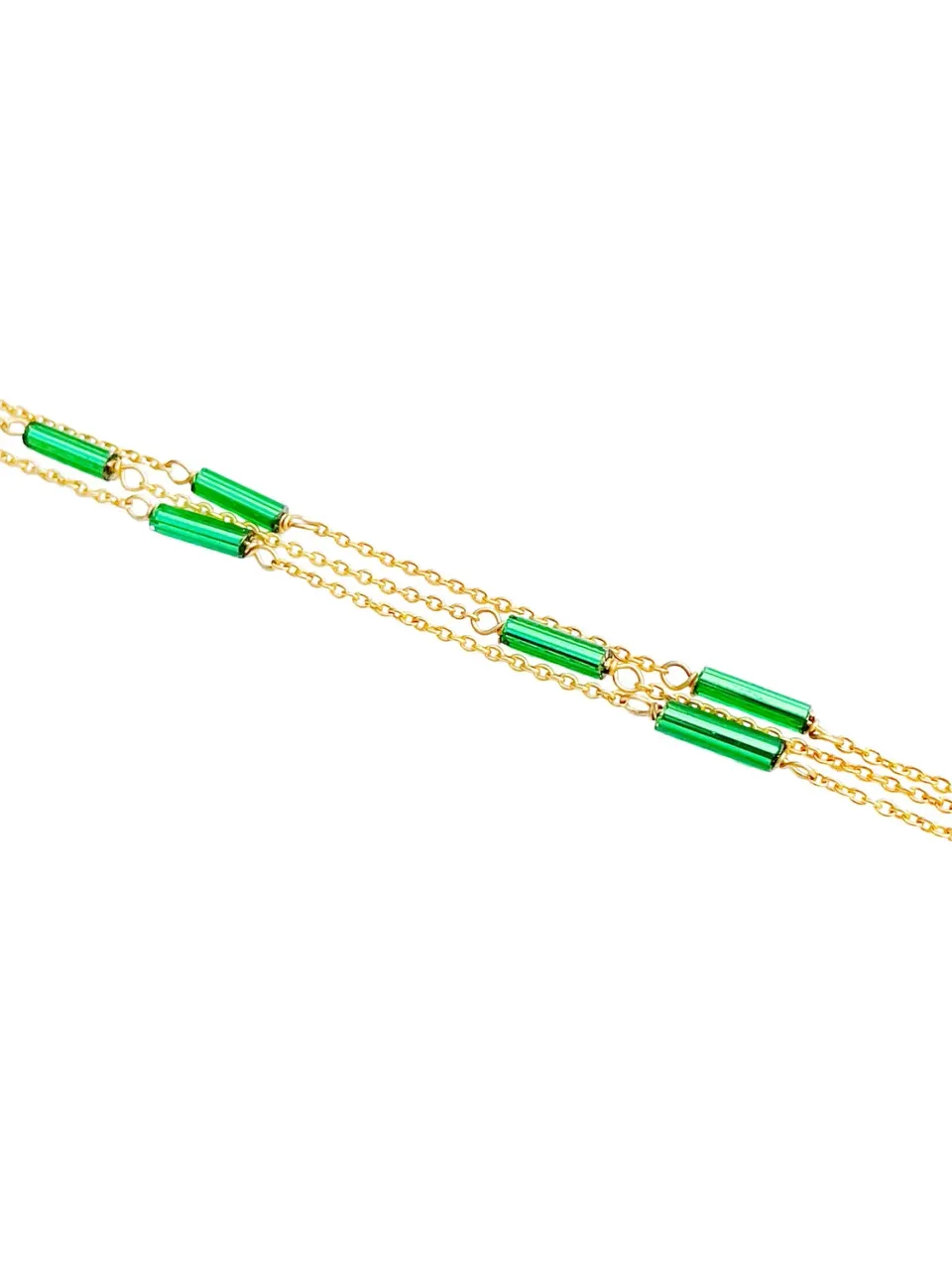 Le Fourbi de Capucine B21_57 bracelet laiton doré perles verre