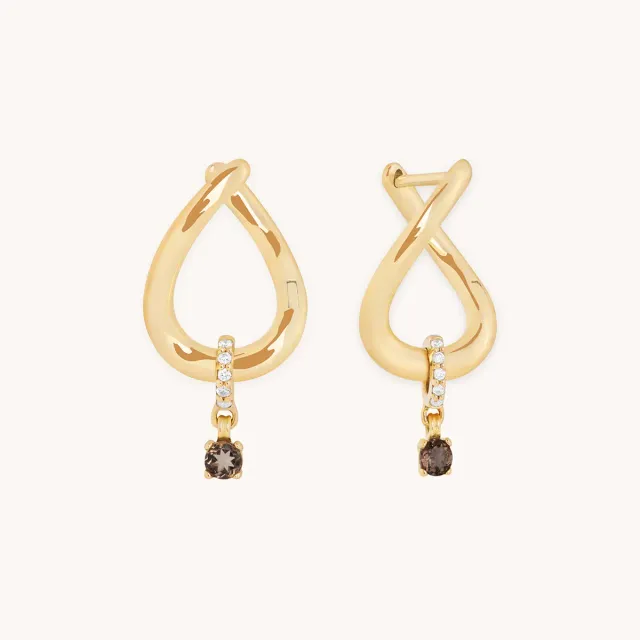 Astrid & Miyu Molten Huggies boucles or massif quartz