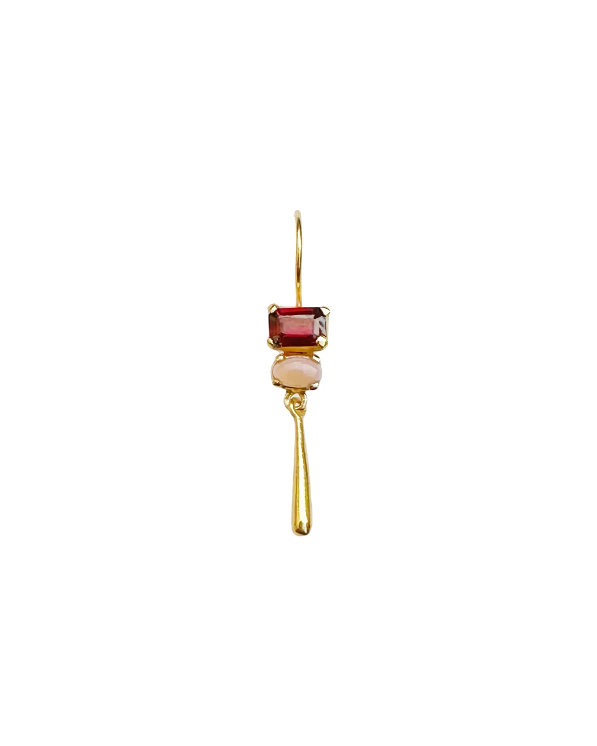 Le Fourbi de Capucine P62 boucles d’oreilles grenat opale rose