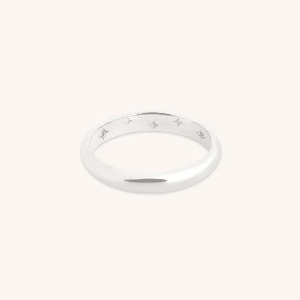 Astrid & Miyu Hidden Diamond Milestone bague or blanc diamant