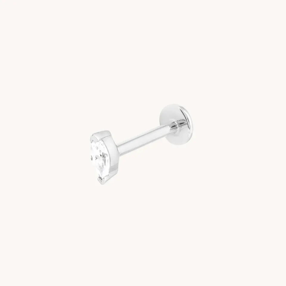Astrid & Miyu Diamond Marquise stud piercing or blanc diamant