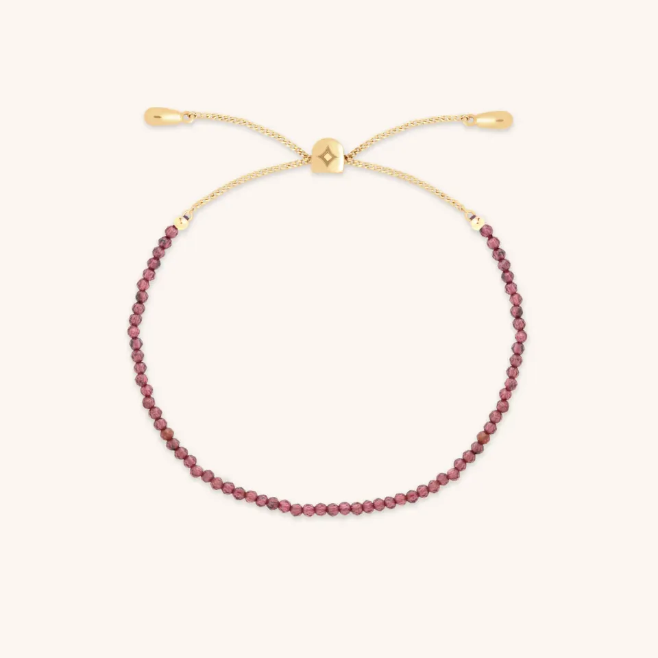 Astrid & Miyu Garnet January Beaded bracelet or massif