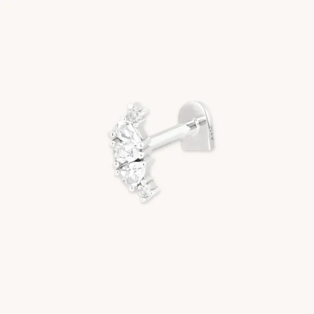 Astrid & Miyu Topaz Triple Pear Cluster piercing or blanc