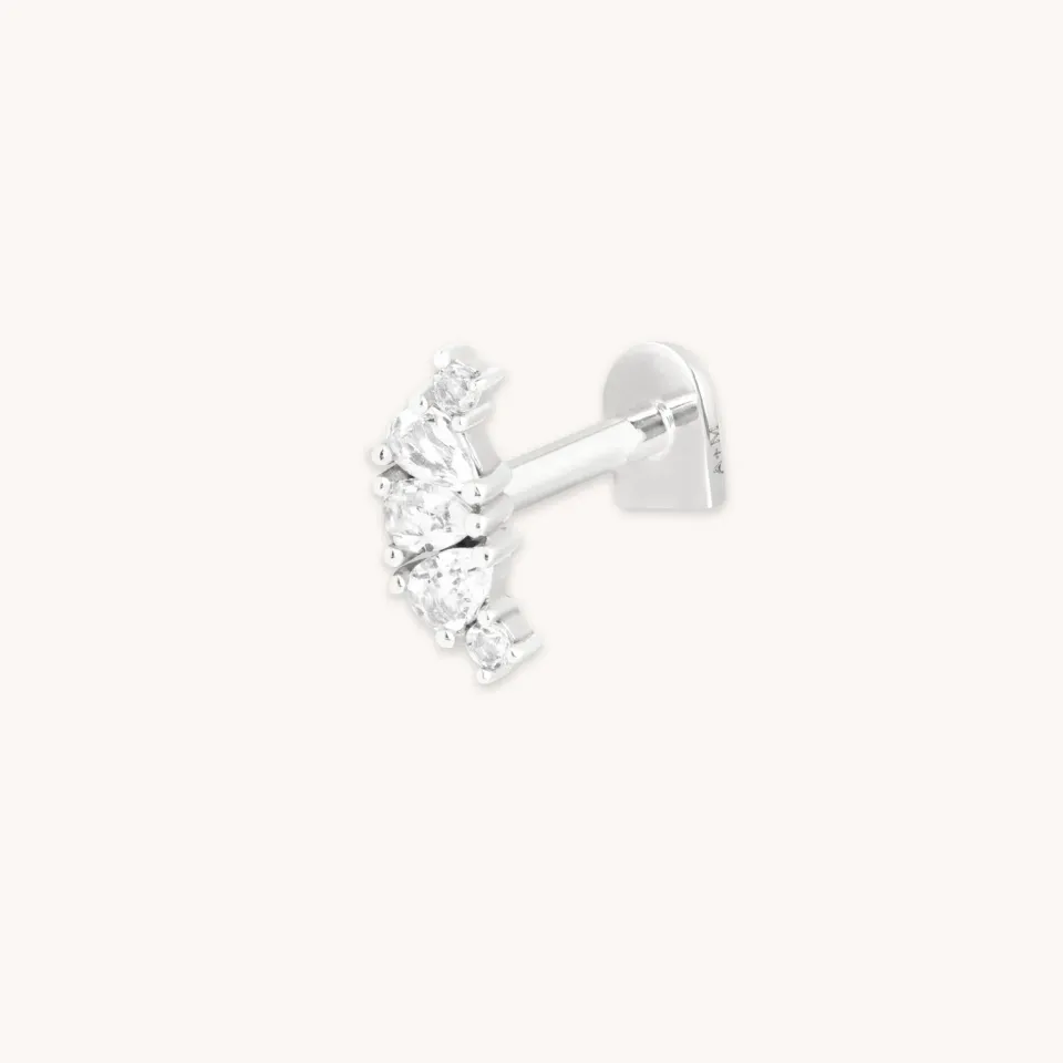 Astrid & Miyu Topaz Triple Pear Cluster piercing or blanc