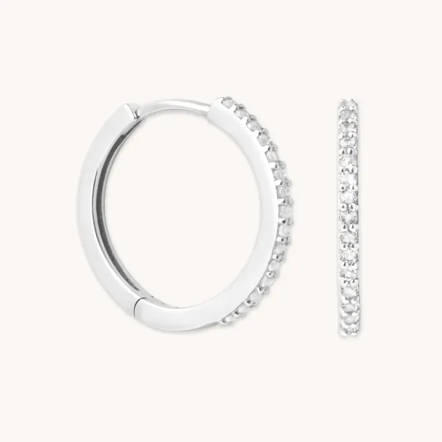 Astrid & Miyu Topaz créoles 12mm or blanc massif