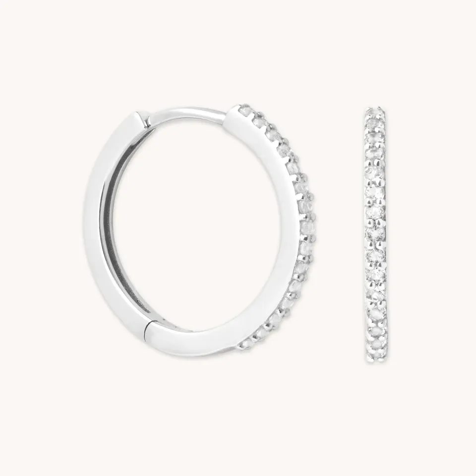 Astrid & Miyu Topaz créoles 12mm or blanc massif