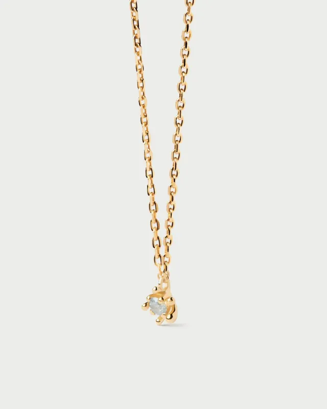 PDPAOLA Fleur collier zirconia gris 40-50 cm