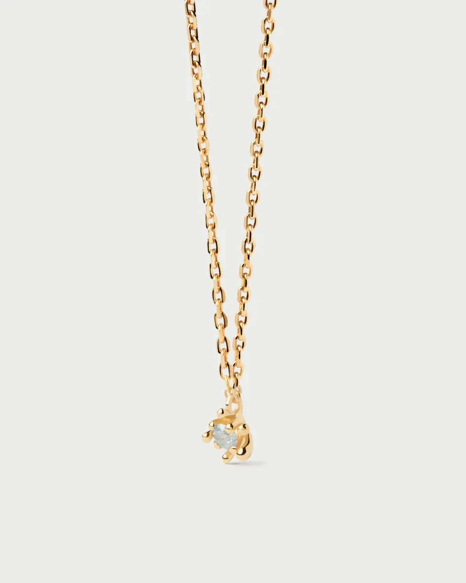 PDPAOLA Fleur collier zirconia gris 40-50 cm
