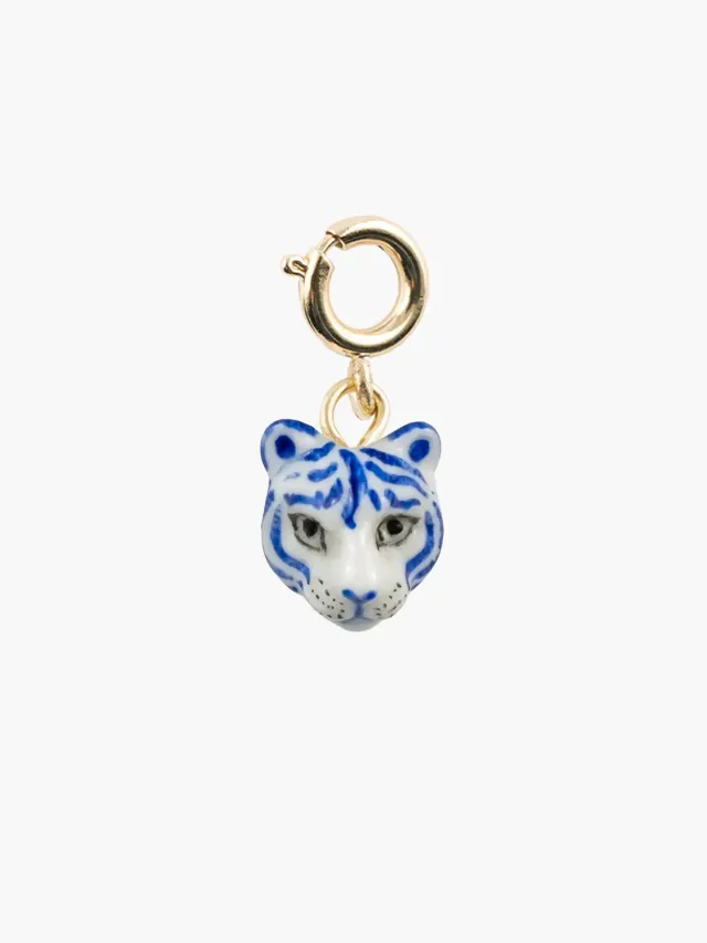 Nach Bijoux charm tigre bleu et blanc porcelaine