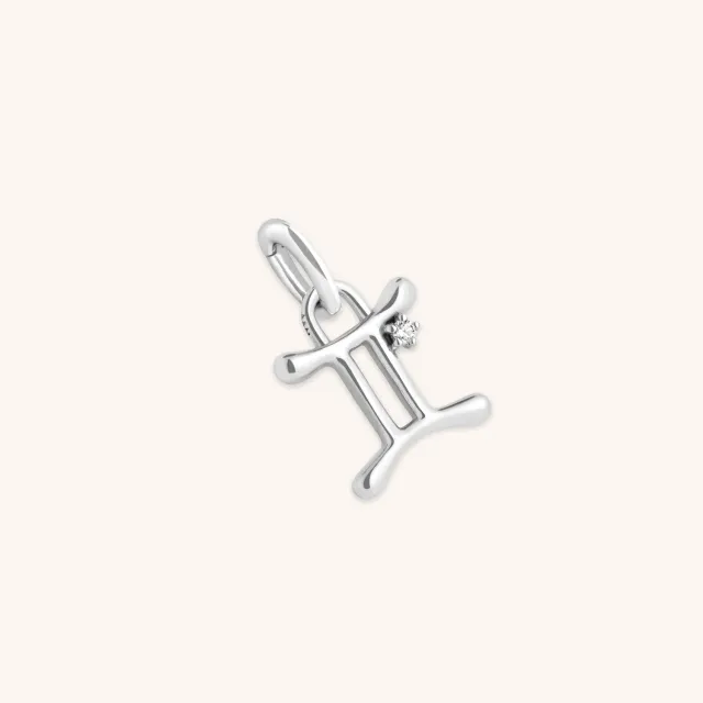 Astrid & Miyu Gemini Zodiac charm clip argent gémeaux