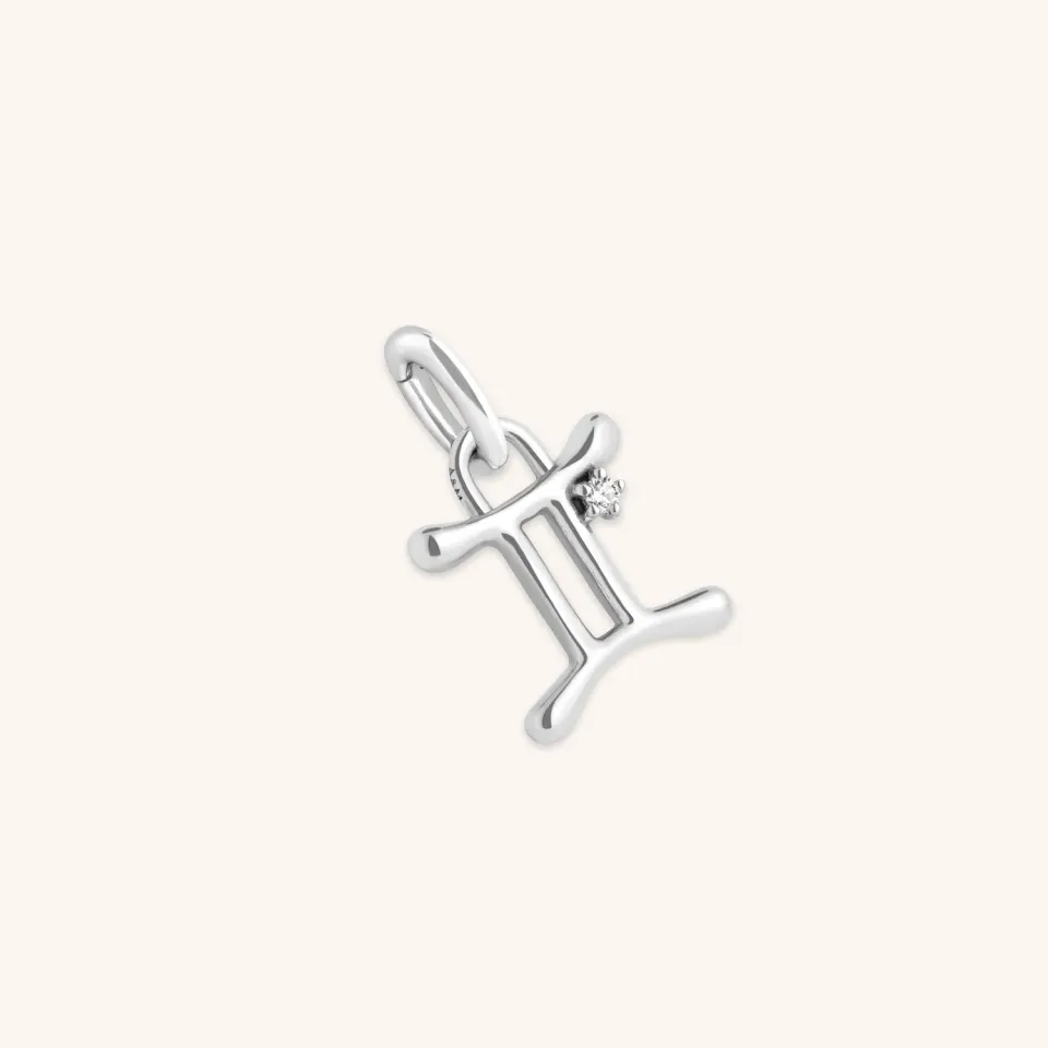Astrid & Miyu Gemini Zodiac charm clip argent gémeaux