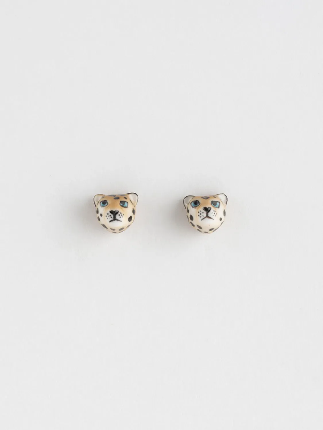 Nach Bijoux tête de léopard boucles puces porcelaine 10mm