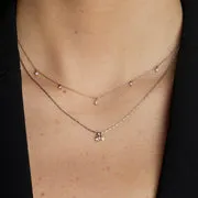 Astrid & Miyu Diamond Quartz collier pendentif or blanc massif