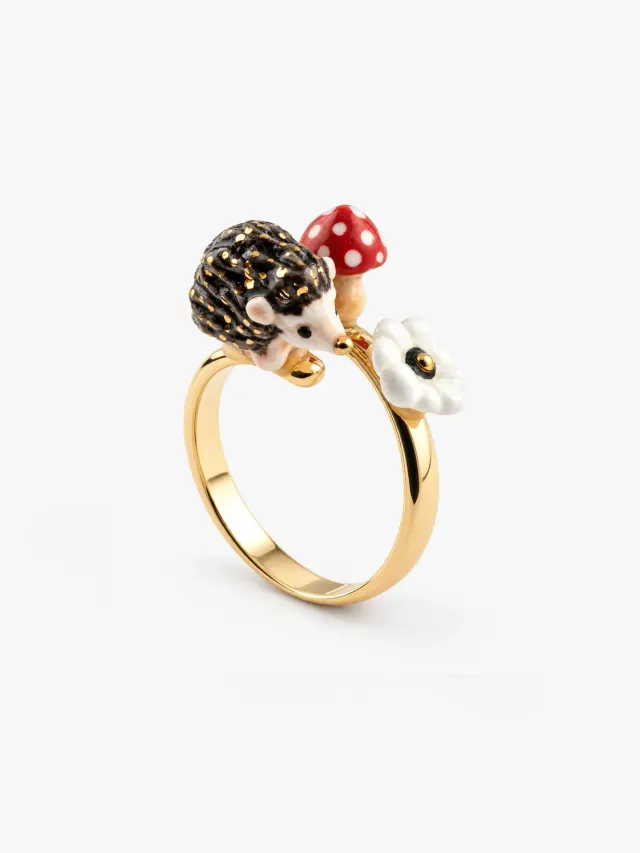 Nach Bijoux hérisson champignon bague ajustable