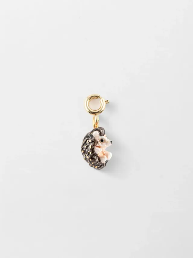 Nach Mix and Match Charm's Hérisson breloque porcelaine dorée