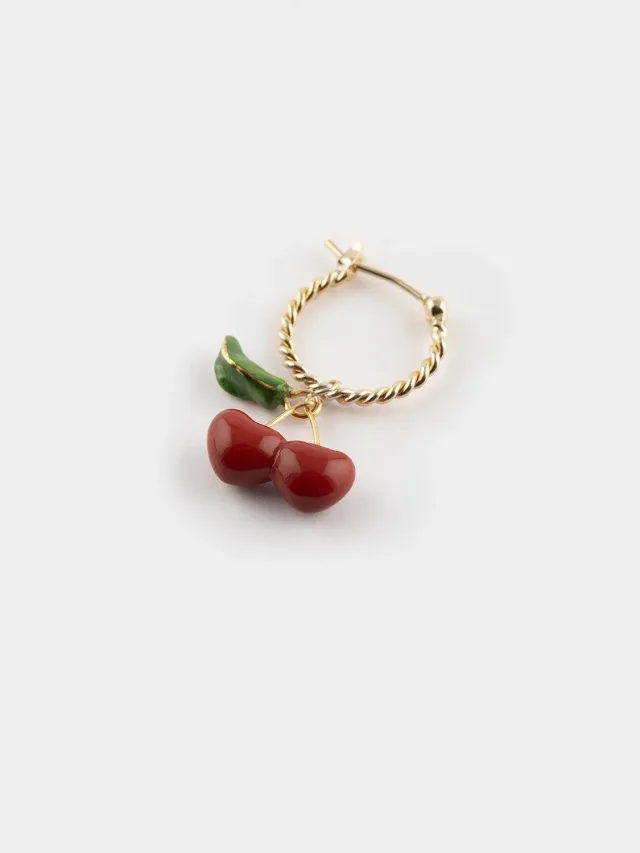 Nach Bijoux Mini créole cerises Chérie Cherry boucle porcelaine
