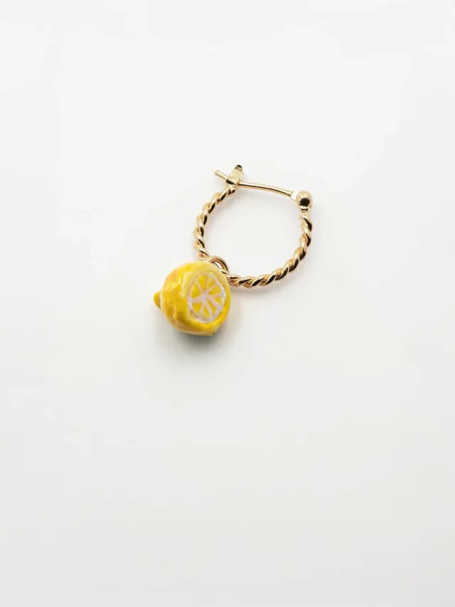 Nach Bijoux mini créole citron porcelaine boucle unité 1,5 cm