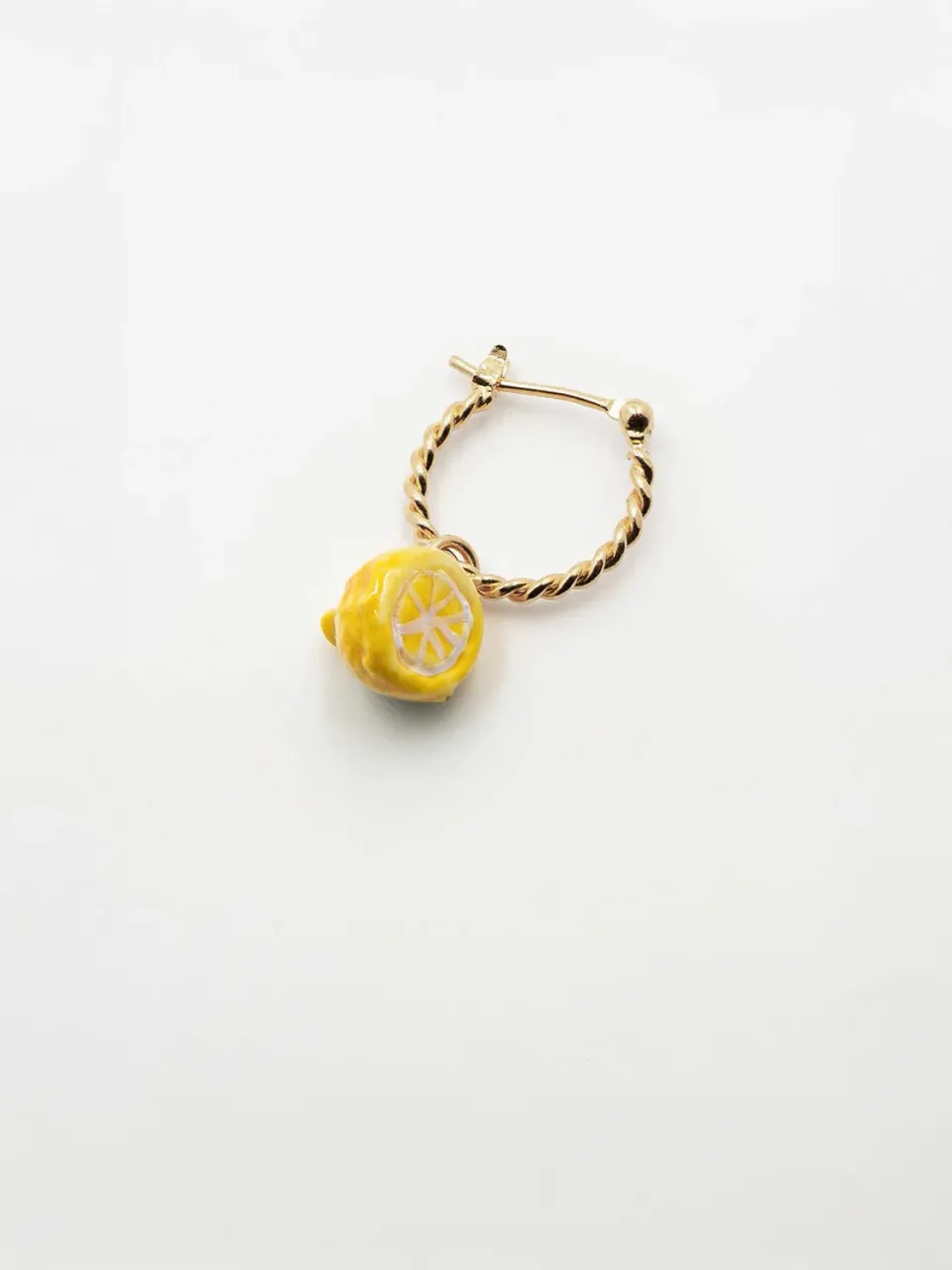 Nach Bijoux mini créole citron porcelaine boucle unité 1,5 cm