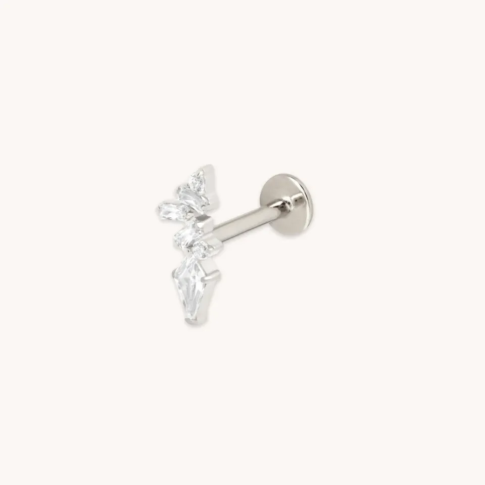 Astrid & Miyu Crystal Marquise Cluster piercing titane platine