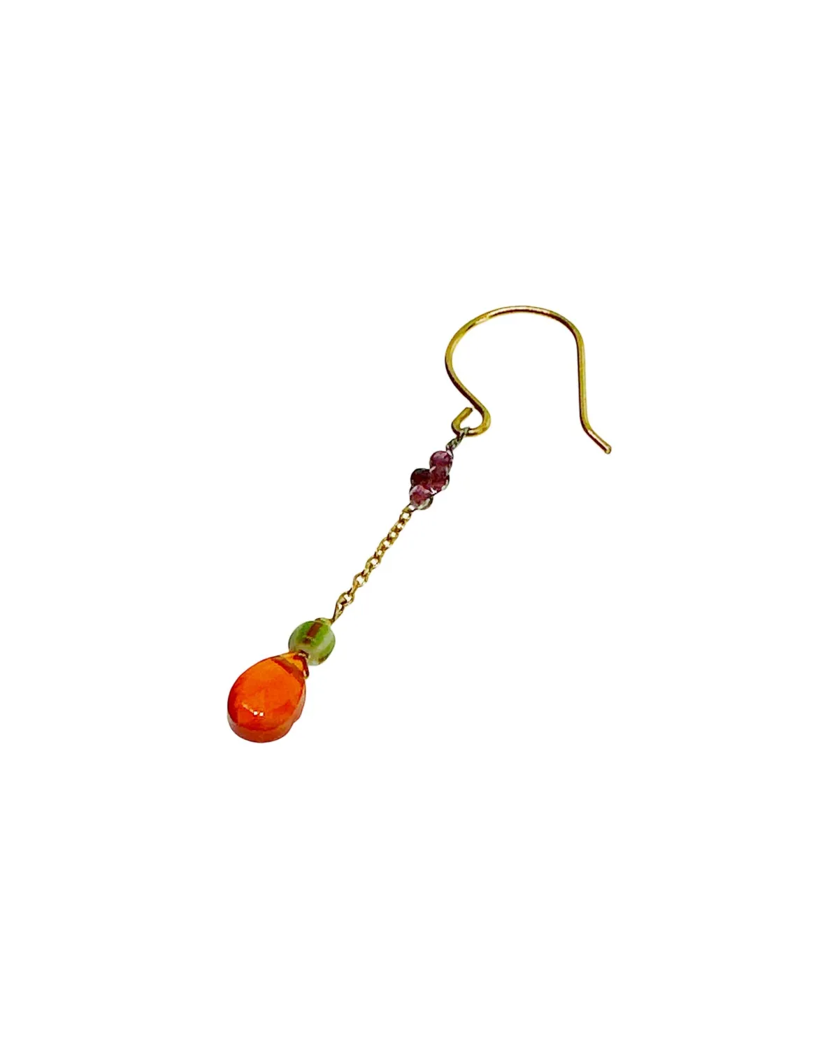 Le Fourbi de Capucine LF23 boucles d'oreilles laiton doré grenat
