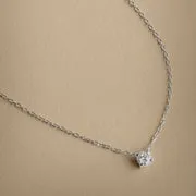 Astrid & Miyu Diamond Solitaire collier or blanc diamant