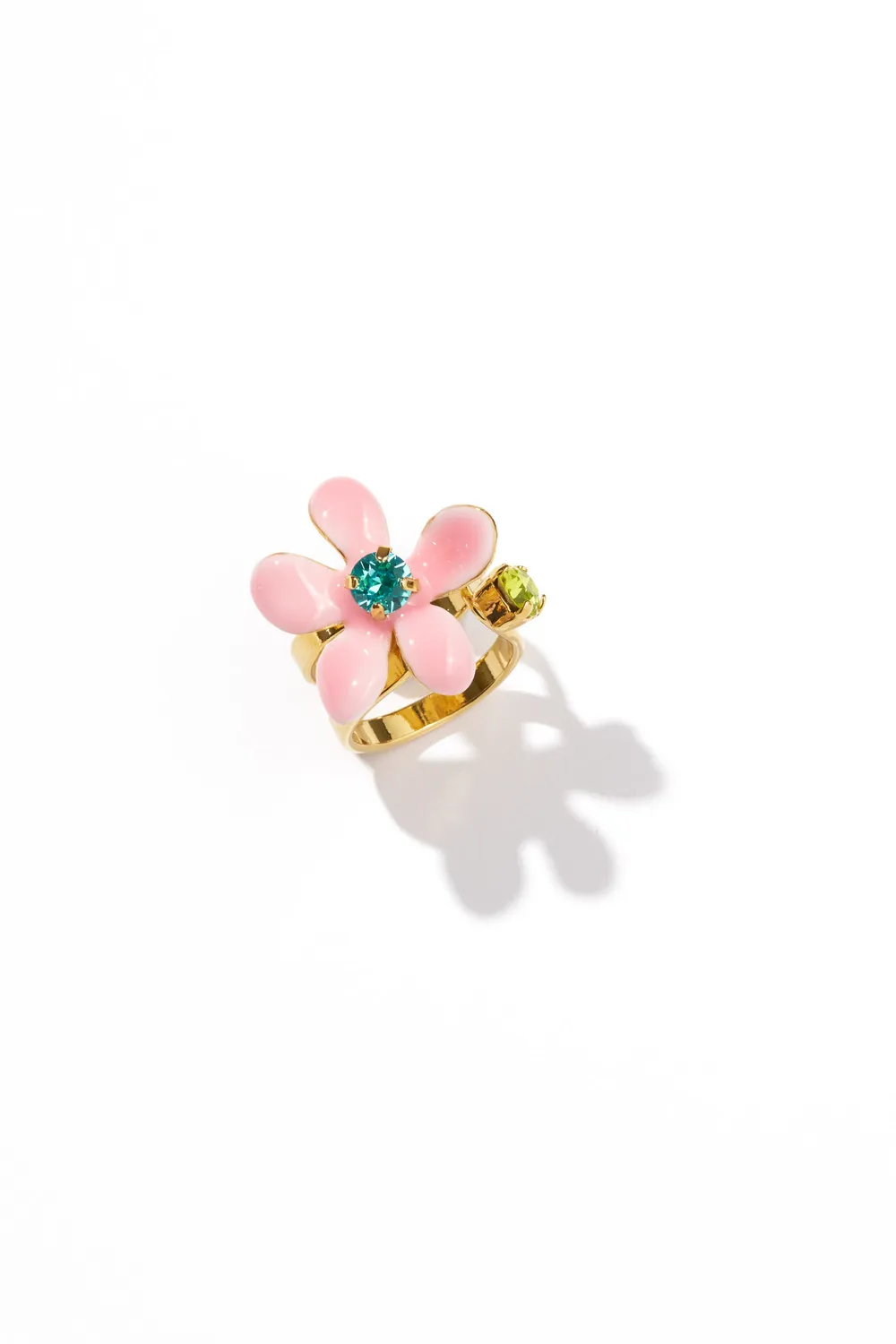 Philippe Ferrandis Ischia Fleurs bague ajustable émail blanc