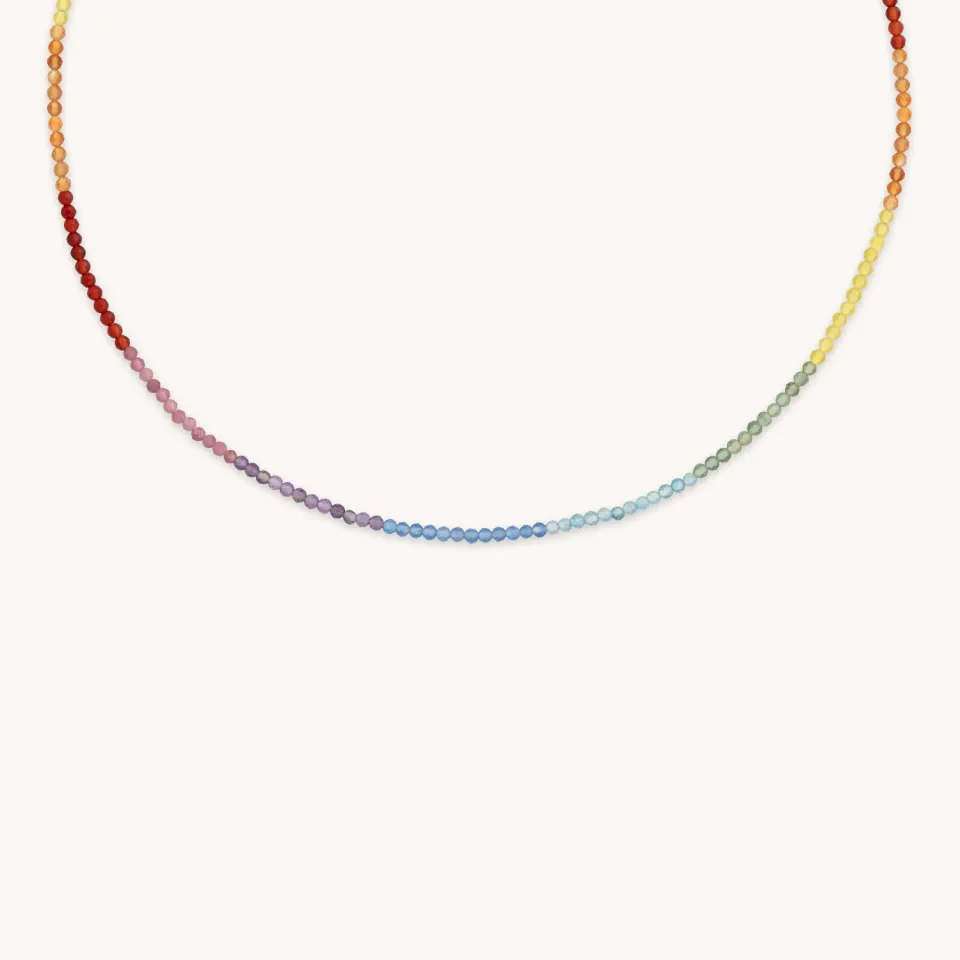 Astrid & Miyu Rainbow collier pierres or 9 carats