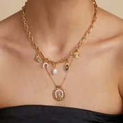 Astrid & Miyu Pearl breloque clip or perle blanche