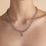 Astrid & Miyu March charm clip aigue-marine argent